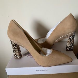 Jessica Simpson suede block heel pumps